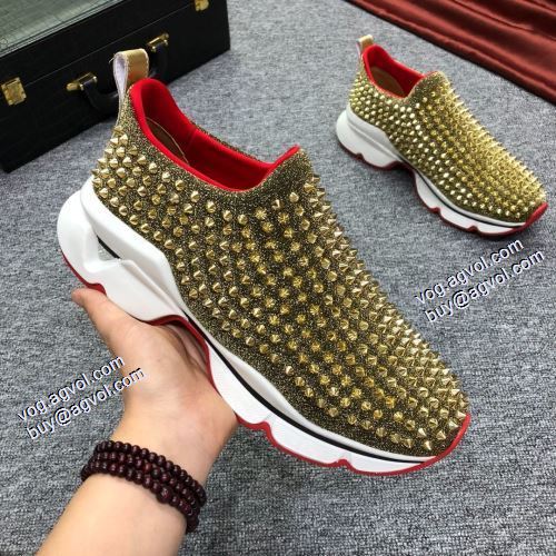 スニーカー 2021秋冬 絶大な人気を誇る クリスチャンルブタン Christian Louboutinスーパーコピー スタッズ
