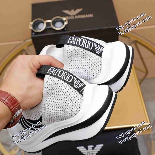 フィリッププレインコピー ファッション 人気 2021春夏 クッション加工 アルマーニ ARMANI ランニングシューズ 3色可選 厚底 フィリッププレインコピー ブランド