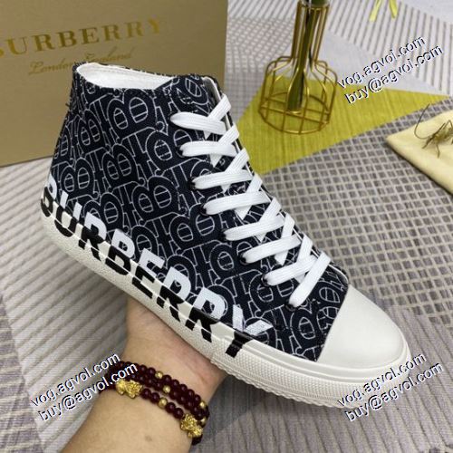 2021春夏 バーバリー BURBERRY 2色可選 メンズ　レースアップ　ハイカットスニーカー　履き心地のいい 人気販売中 バーバリースーパーコピー