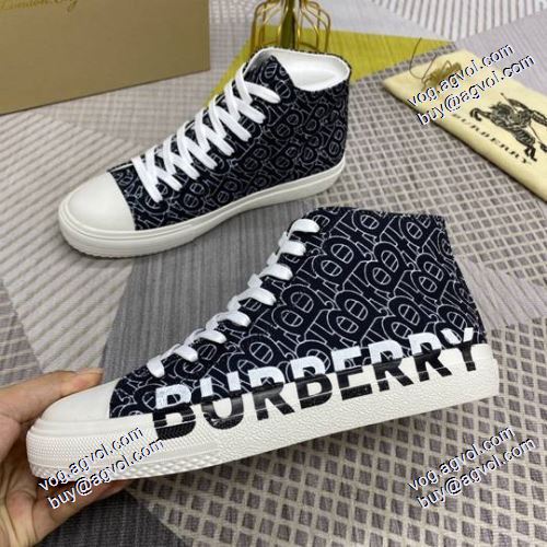 2021春夏 バーバリー BURBERRY 2色可選 メンズ　レースアップ　ハイカットスニーカー　履き心地のいい 人気販売中 バーバリースーパーコピー