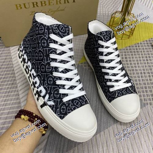 2021春夏 バーバリー BURBERRY 2色可選 メンズ　レースアップ　ハイカットスニーカー　履き心地のいい 人気販売中 バーバリースーパーコピー