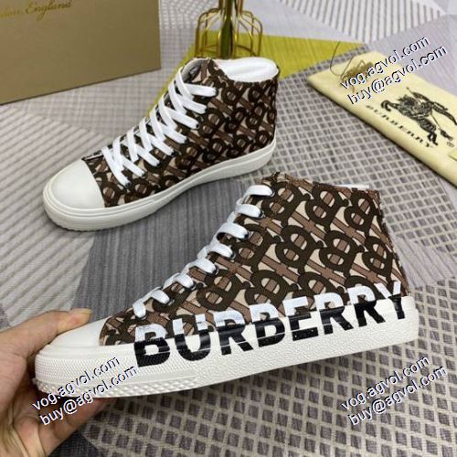2021春夏 バーバリー BURBERRY 2色可選 メンズ　レースアップ　ハイカットスニーカー　履き心地のいい 人気販売中 バーバリースーパーコピー