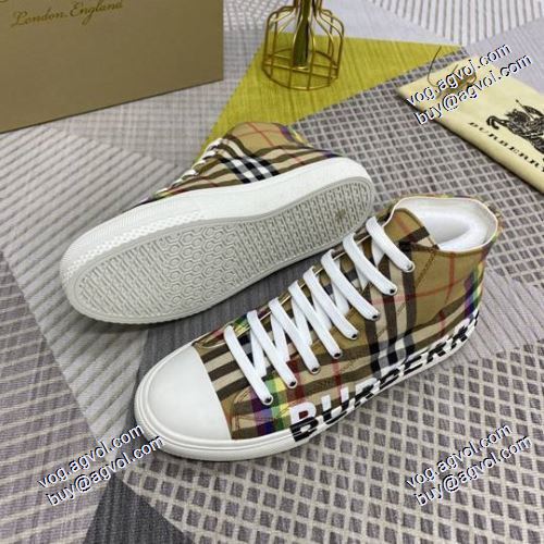 キャンバススニーカー ハイカット 豊富なサイズ バーバリーブランド 偽物 通販 オリジナル 2021春夏 バーバリー BURBERRY