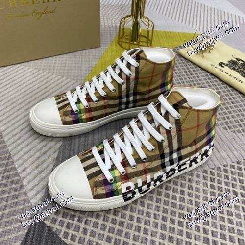 キャンバススニーカー ハイカット 豊富なサイズ バーバリーブランド 偽物 通販 オリジナル 2021春夏 バーバリー BURBERRY