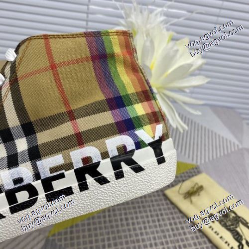 キャンバススニーカー ハイカット 豊富なサイズ バーバリーブランド 偽物 通販 オリジナル 2021春夏 バーバリー BURBERRY