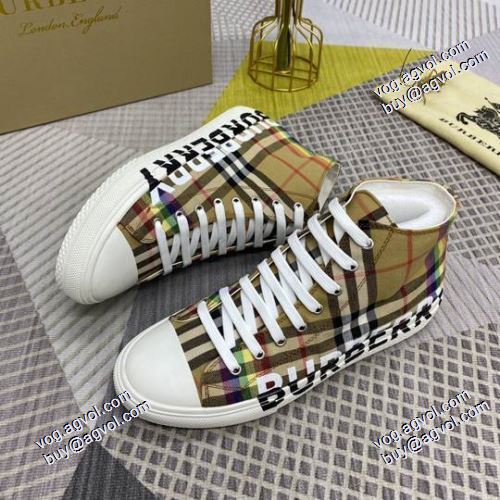 キャンバススニーカー ハイカット 豊富なサイズ バーバリーブランド 偽物 通販 オリジナル 2021春夏 バーバリー BURBERRY