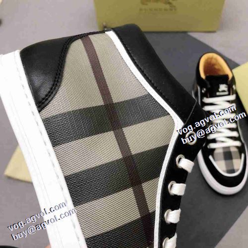 2021秋冬 バーバリー BURBERRY 柔軟 リゾートスタイル 履き心地抜群 バーバリーブランド 2色可選 コピー ハイトップシューズ 上品上質 ファッション 人気 ギンガム ハイカット 軽い履き心地