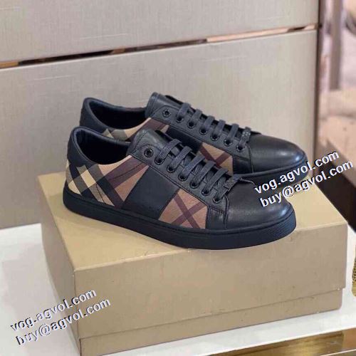カジュアルシューズ 2021秋冬 バーバリー BURBERRY デザイン性の高い バーバリーコピー 汚れも目立ちにくい ローヒール セレブ愛用の超人気商品 リゾートスタイル ギンガム 足馴染みのいい