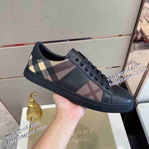 カジュアルシューズ 2021秋冬 バーバリー BURBERRY デザイン性の高い バーバリーコピー 汚れも目立ちにくい ローヒール セレブ愛用の超人気商品 リゾートスタイル ギンガム 足馴染みのいい