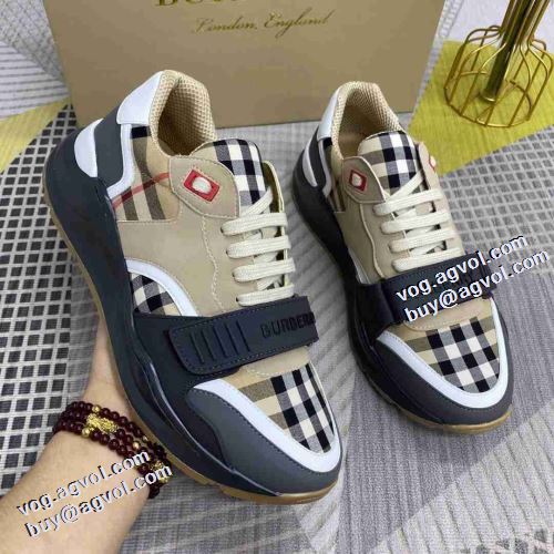バーバリーブランドコピー 人気商品登場 バーバリー BURBERRY 脱ぎ履きしやすい/着脱しやすい ギンガム コンフォート 高機能防滑ソール スニーカー ジョギング 2021秋冬 ランニングシューズ