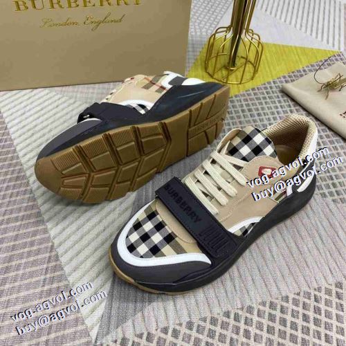 バーバリーブランドコピー 人気商品登場 バーバリー BURBERRY 脱ぎ履きしやすい/着脱しやすい ギンガム コンフォート 高機能防滑ソール スニーカー ジョギング 2021秋冬 ランニングシューズ