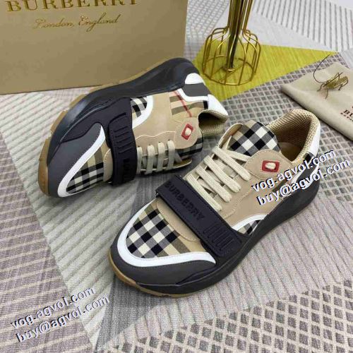 バーバリーブランドコピー 人気商品登場 バーバリー BURBERRY 脱ぎ履きしやすい/着脱しやすい ギンガム コンフォート 高機能防滑ソール スニーカー ジョギング 2021秋冬 ランニングシューズ