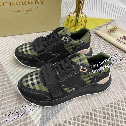 2021秋冬 バーバリー BURBERRY ギンガム 人気商品登場 バーバリーブランド コピー 足馴染みのいい ジョギング 2色可選 ランニングシューズ 飽きの来ない