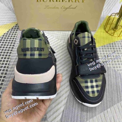 2021秋冬 バーバリー BURBERRY ギンガム 人気商品登場 バーバリーブランド コピー 足馴染みのいい ジョギング 2色可選 ランニングシューズ 飽きの来ない