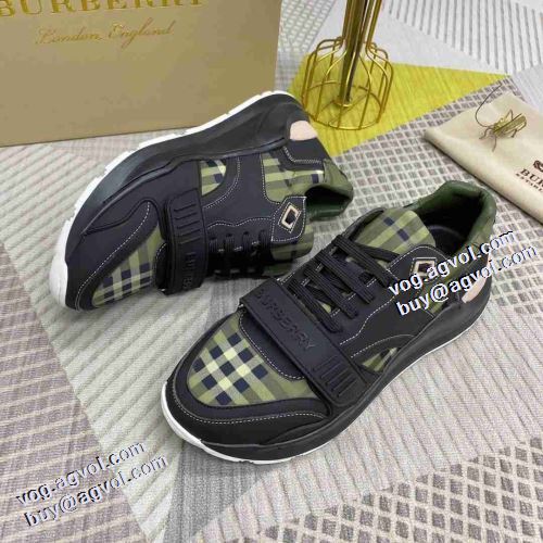 2021秋冬 バーバリー BURBERRY ギンガム 人気商品登場 バーバリーブランド コピー 足馴染みのいい ジョギング 2色可選 ランニングシューズ 飽きの来ない