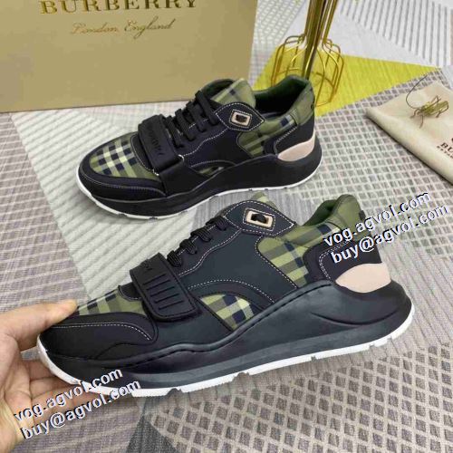 2021秋冬 バーバリー BURBERRY ギンガム 人気商品登場 バーバリーブランド コピー 足馴染みのいい ジョギング 2色可選 ランニングシューズ 飽きの来ない
