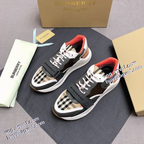 秋のお出かけに最適 バーバリー BURBERRY 足馴染みのいい ランニングシューズ 2色可選 バーバリーコピーブランド 2021秋冬 ギンガム 大人 トレンド