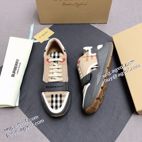 秋のお出かけに最適 バーバリー BURBERRY 足馴染みのいい ランニングシューズ 2色可選 バーバリーコピーブランド 2021秋冬 ギンガム 大人 トレンド