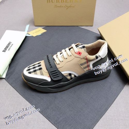 秋のお出かけに最適 バーバリー BURBERRY 足馴染みのいい ランニングシューズ 2色可選 バーバリーコピーブランド 2021秋冬 ギンガム 大人 トレンド