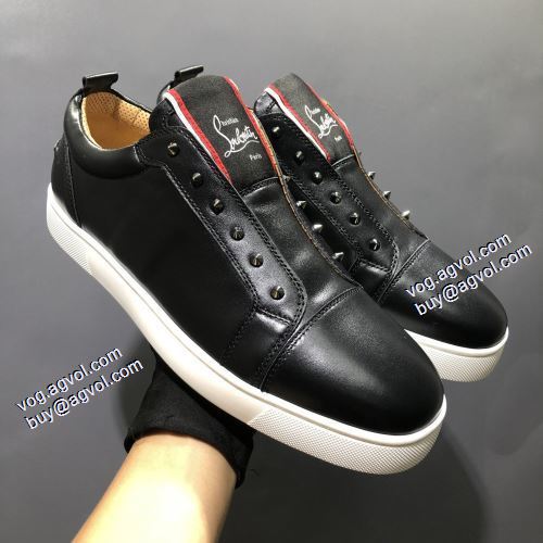 コスパ最高のプライス 2021秋冬 クリスチャンルブタンブランドコピー フラットシューズ クリスチャンルブタン Christian Louboutin フルグレインレザー