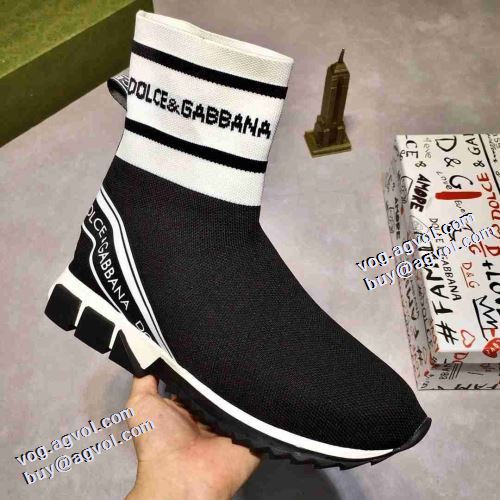 2色可選 2021秋冬 ドルチェ＆ガッバーナ Dolce&Gabbana ブーティー 最安値に挑戦 ドルチェ&ガッバーナブランド コピー ハイトップシューズ 着脱の簡単なスリップオンタイプ