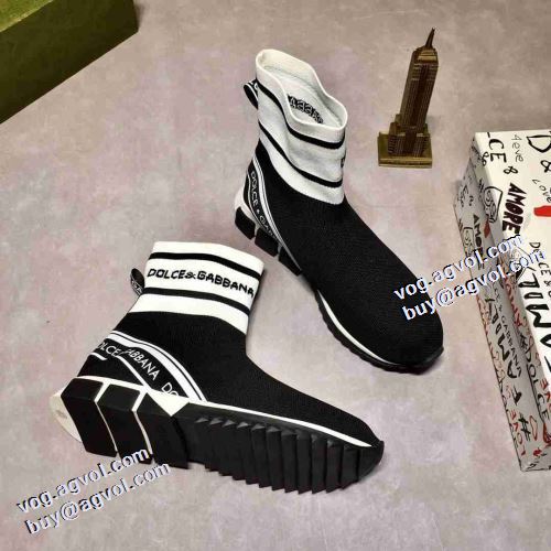 2色可選 2021秋冬 ドルチェ＆ガッバーナ Dolce&Gabbana ブーティー 最安値に挑戦 ドルチェ&ガッバーナブランド コピー ハイトップシューズ 着脱の簡単なスリップオンタイプ