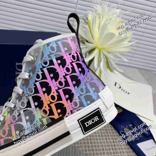 希少価値大！ ディオール偽物ブランド ハイトップシューズ 2021春夏 ディオール DIOR 女性にも男性にも適応 フラットシューズ