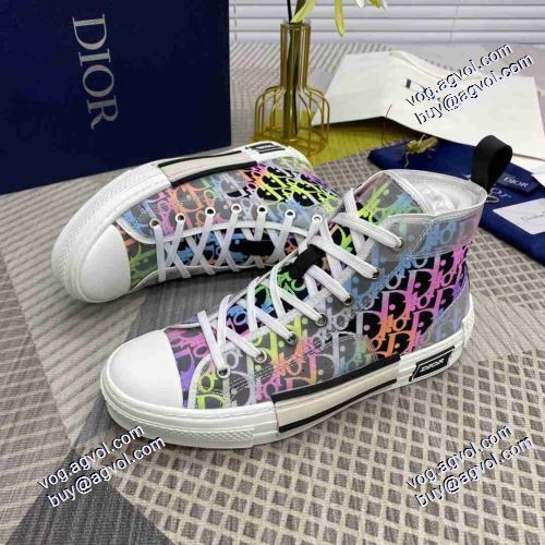 希少価値大！ ディオール偽物ブランド ハイトップシューズ 2021春夏 ディオール DIOR 女性にも男性にも適応 フラットシューズ