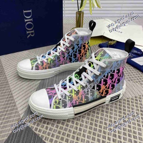 希少価値大！ ディオール偽物ブランド ハイトップシューズ 2021春夏 ディオール DIOR 女性にも男性にも適応 フラットシューズ