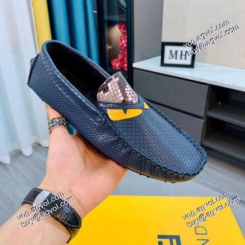 豊富なサイズ 2色可選 FENDIブランド 偽物 通販 2021春夏 フェンディ FENDI モカシンシューズ 軽い履き心地