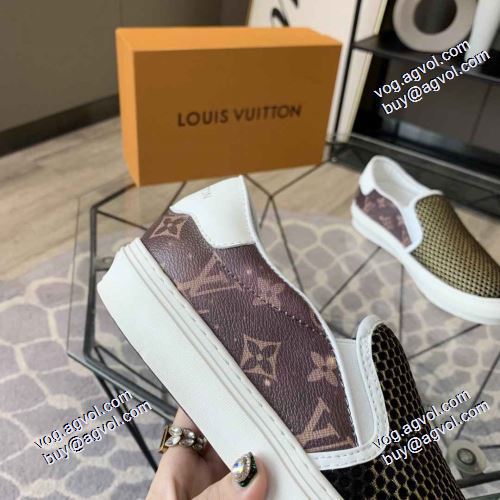 2021春夏 個性的  ローヒール ルイ ヴィトン LOUIS VUITTON 3色可選 スリップオン LOUIS VUITTONブランド コピー