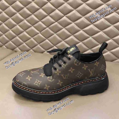 芸能人に愛用者続出 ルイ ヴィトンブランドスーパーコピー 2021秋冬 ルイ ヴィトン LOUIS VUITTON 履き心地抜群 2色可選 革靴 フルグレインレザー 