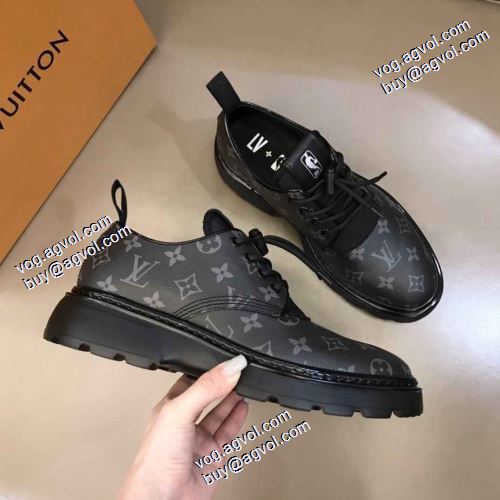 芸能人に愛用者続出 ルイ ヴィトンブランドスーパーコピー 2021秋冬 ルイ ヴィトン LOUIS VUITTON 履き心地抜群 2色可選 革靴 フルグレインレザー 
