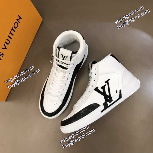 2色可選ルイ ヴィトンコピー 足馴染みのいい 2021秋冬 ルイ ヴィトン LOUIS VUITTON 芸能人に愛用者続出 ハイトップシューズ ポップ