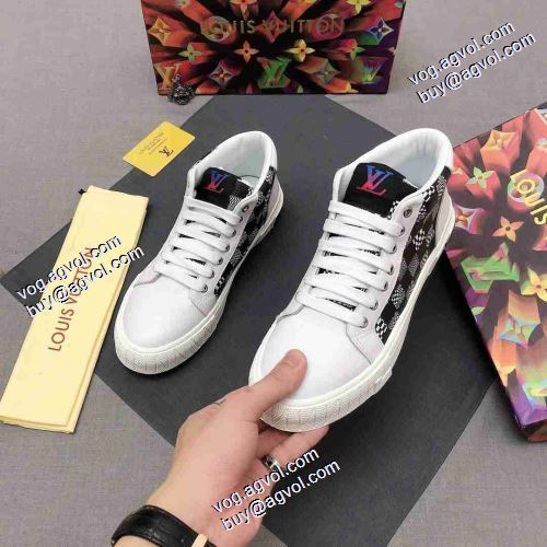 ショートパンツ 確定となる上品 2021秋冬 ルイ ヴィトンコピー ブランド ルイ ヴィトン LOUIS VUITTON レースアップシューズ スニーカー 着用 2色可選