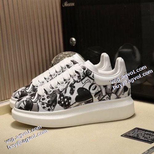 2021秋冬 アレキサンダー マックイーン 今買い◎得 プリント柄  alexander mcqueen ブランド 偽物 通販 極上シューズ スニーカー 男女兼用 脱ぎ履きしやすい/着脱しやすい