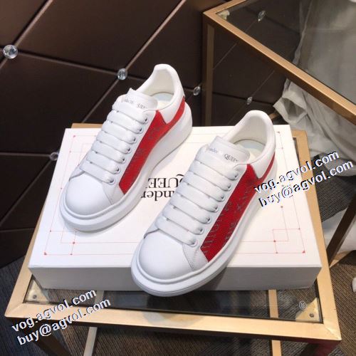 人気 ランキング 2021秋冬 アレキサンダー マックイーン ブランド 偽物 通販 alexander mcqueen  軽い履き心地 フラットシューズ フルグレインレザー 柔軟 高機能防滑ソール