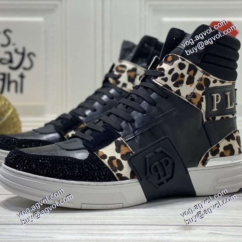 魅力ファッション PHILIPP PLEINコピー ブランド 2021春夏 フィリッププレイン PHILIPP PLEIN 2色可選 ハイカットスニーカー オリジナル
