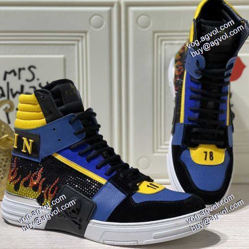 6色可選 個性的 PHILIPP PLEINスーパーコピー 激安 2021春夏 フィリッププレイン PHILIPP PLEIN ハイトップシューズ 透湿?防水素材採用