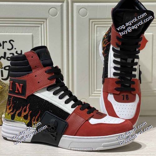 6色可選 個性的 PHILIPP PLEINスーパーコピー 激安 2021春夏 フィリッププレイン PHILIPP PLEIN ハイトップシューズ 透湿?防水素材採用