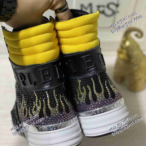 6色可選 個性的 PHILIPP PLEINスーパーコピー 激安 2021春夏 フィリッププレイン PHILIPP PLEIN ハイトップシューズ 透湿?防水素材採用