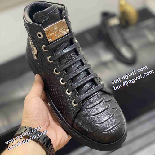 2021秋冬 フィリッププレインコピー 先行販売 フィリッププレイン PHILIPP PLEIN ハイカットスニーカー 冬用防寒 高機能防滑ソール 軽い履き心地