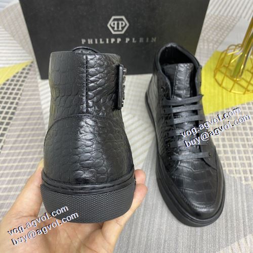 2021秋冬 フィリッププレイン PHILIPP PLEIN ハイトップシューズ フィリッププレインコピーブランド 冬用防寒 防水機能に優れ 流行を超えた定番シューズ 今買い◎得