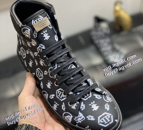 2021秋冬 フィリッププレイン PHILIPP PLEIN フィリッププレインスーパーコピー 超目玉 着用 ハイトップシューズ 迷彩柄/カモフラージュ柄 歩きやすい　疲れない　痛くない 4色可選