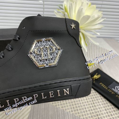 2021秋冬 フィリッププレイン PHILIPP PLEIN 存在感のある ビット付き 2色可選 透湿?防水素材採用 ハイトップシューズ  軽量で疲れにくい フィリッププレインスーパーコピー 激安