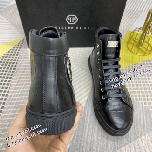 2021秋冬 フィリッププレイン PHILIPP PLEIN フィリッププレインブランドスーパーコピー ハイカットスニーカー ビット付き 防水機能に優れ 抗菌?防臭加工 おすすめ/オススメ