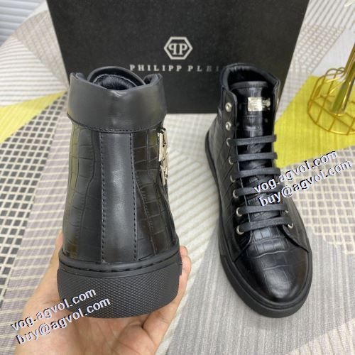 2021秋冬 フィリッププレイン PHILIPP PLEIN フィリッププレインブランド コピー 極上シューズ 高級感ある 透湿?防水素材採用 ハイトップシューズ 歩きやすい　疲れない　痛くない