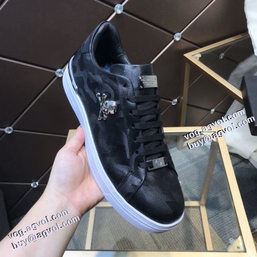 2021秋冬 フィリッププレイン PHILIPP PLEIN 迷彩柄/カモフラージュ柄 フラットシューズ 落ち着いた感覚 2色可選 抗菌?防臭加工 軽量で疲れにくい フィリッププレインブランド 偽物 通販