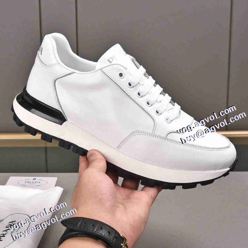 2021秋冬 プラダ PRADA 豊富なサイズ プラダコピー ブランド 底にラバーが貼ってある ランニングシューズ 2色可選 リゾートスタイル
