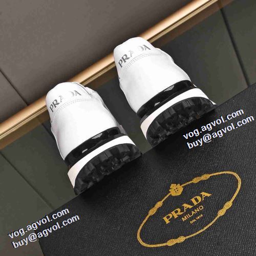 2021秋冬 プラダ PRADA 豊富なサイズ プラダコピー ブランド 底にラバーが貼ってある ランニングシューズ 2色可選 リゾートスタイル